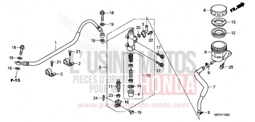 REAR BRAKE MASTERCYLINDER (CB600F/F3) CB600F3A de 2010
